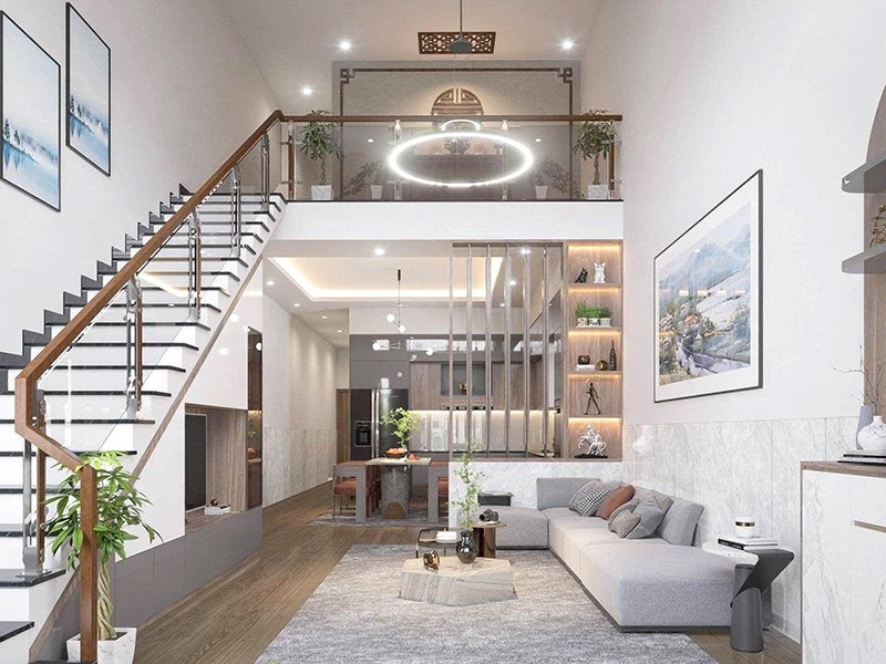 Thi công nhà cấp 4 gác lửng Huế 9 Thi công nhà cấp 4 gác lửng Huế với nội thất thông minh, tiết kiệm diện tích
