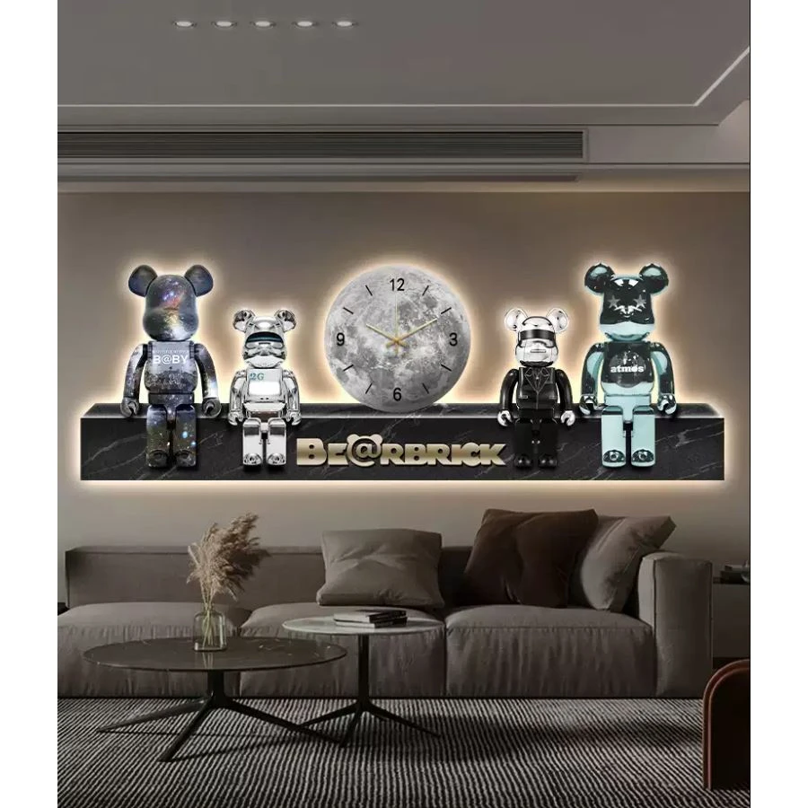 Báo Giá Tranh Led Nha Trang Chi Tiết Nhất 15 Tranh đồng hồ 3D Led gấu BearBrick Nha Trang