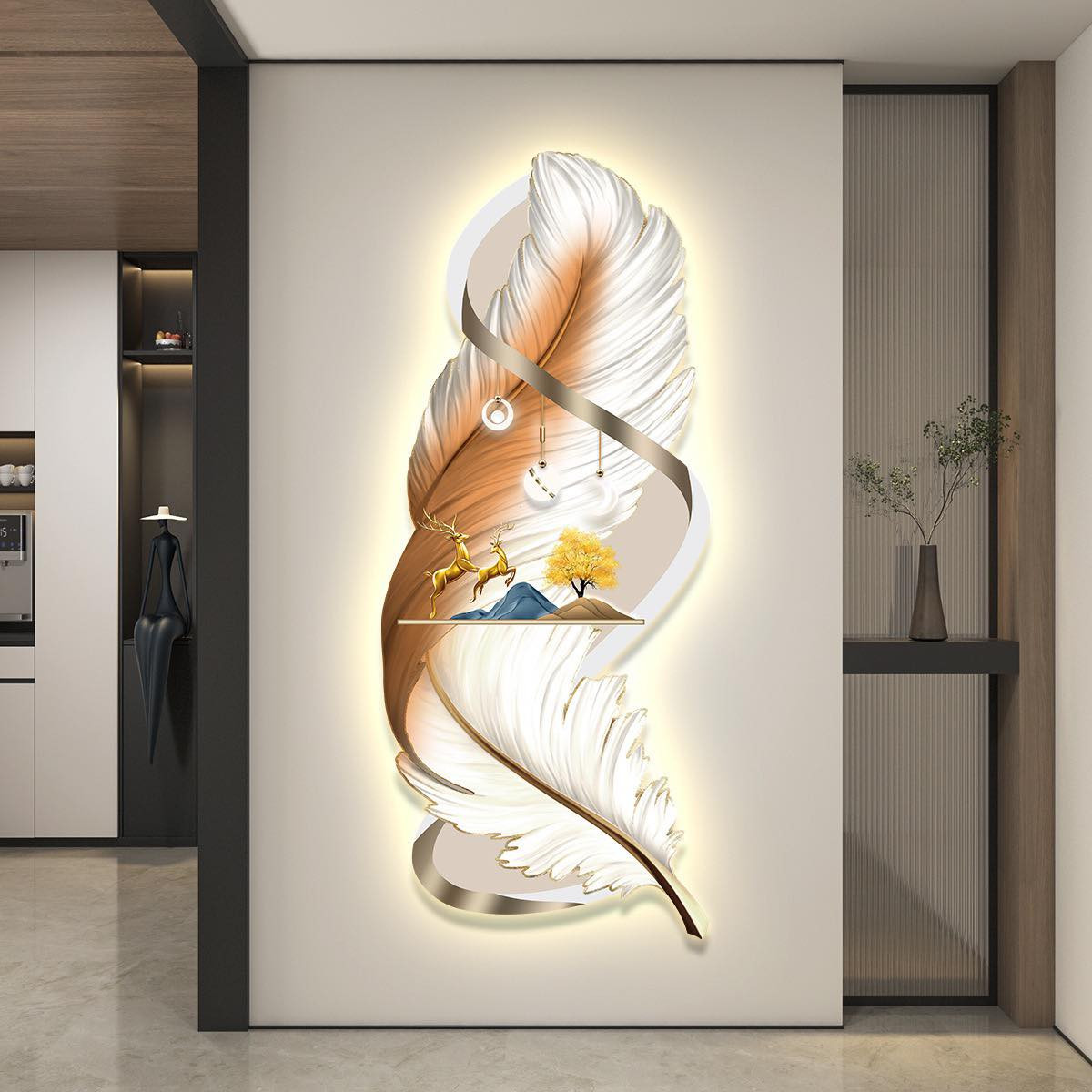 Tranh Led Tráng Gương Đà Nẵng Lông Vũ hot nhất 2024 6 Tranh LED tráng gương Đà Nẵng lông vũ