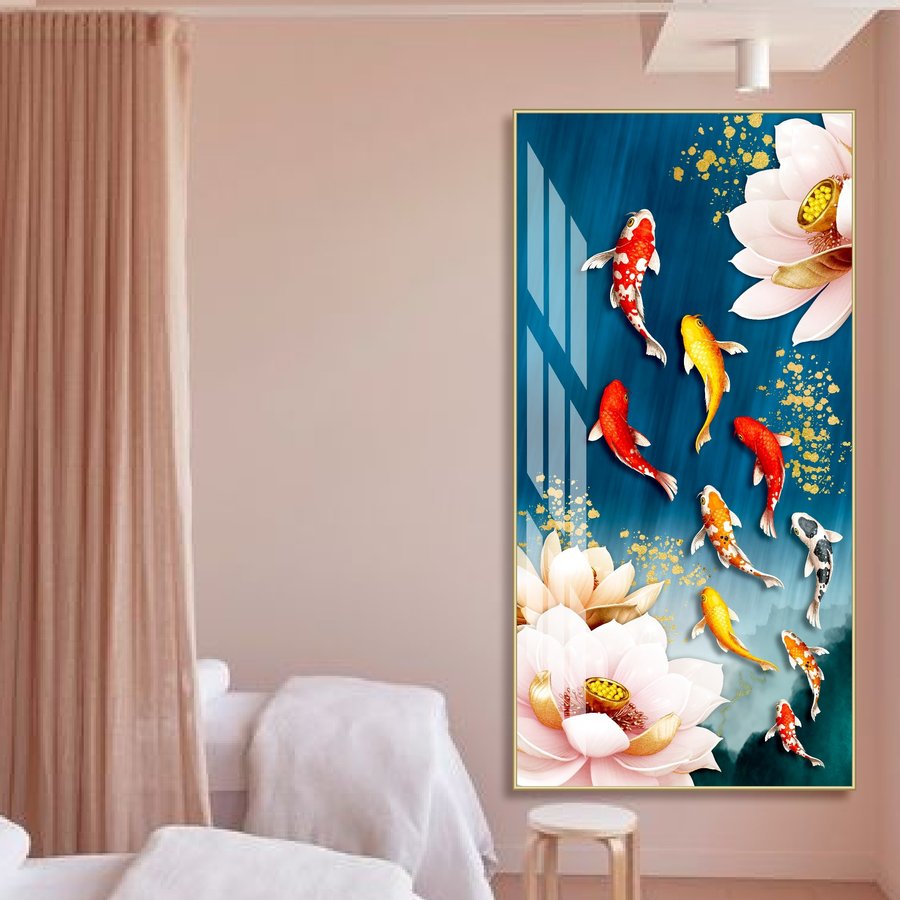 Tranh Tráng Gương Đà Nẵng Cá Chép Hoa Sen Hợp Với Tuổi Nào? 7 Tranh tráng gương Đà Nẵng cá chép hoa sen