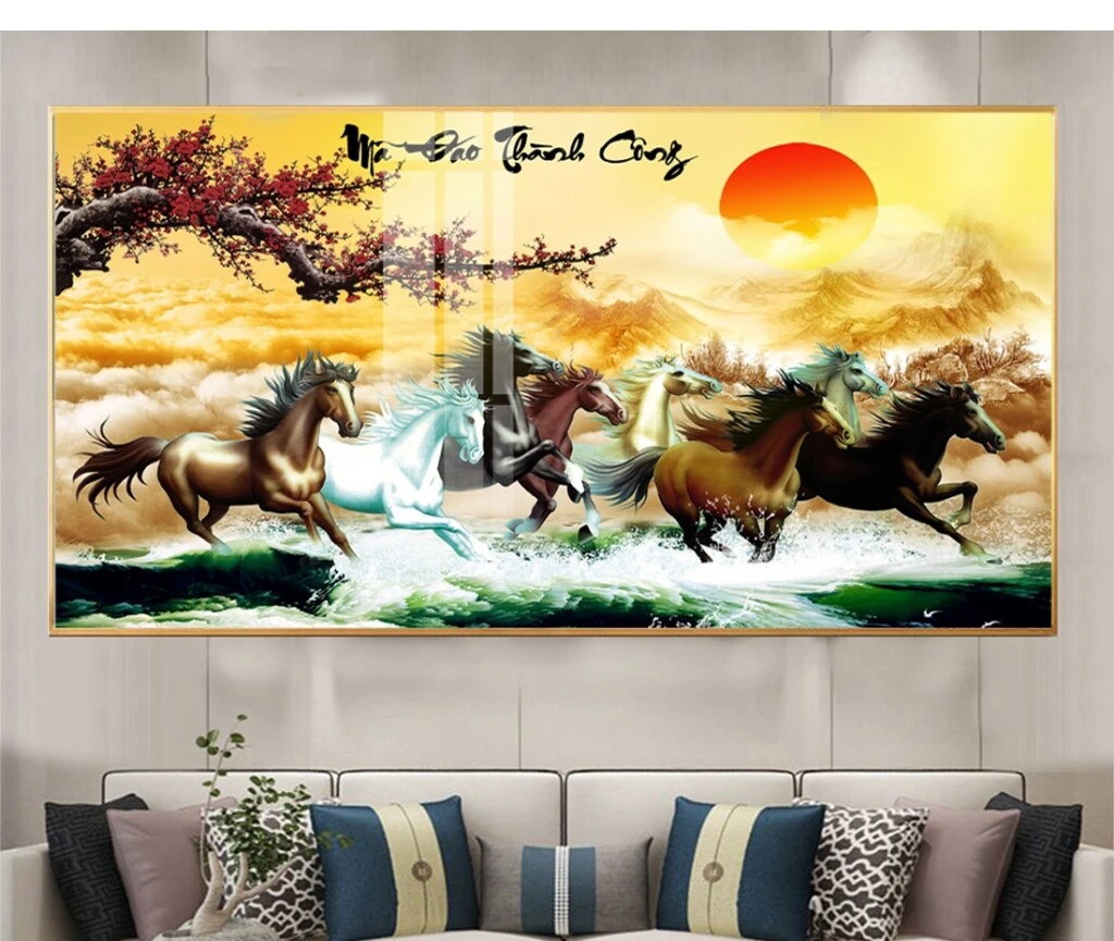 Tranh An Giang Mã Đáo Thành Công tặng bố