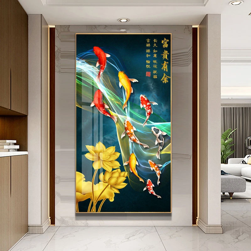 Tranh An Giang khổ lớn Cửu Ngư Quần Hội có ý nghĩa phong thủy gì? 5 Tranh An Giang khổ lớn Cửu Ngư Quần Hội