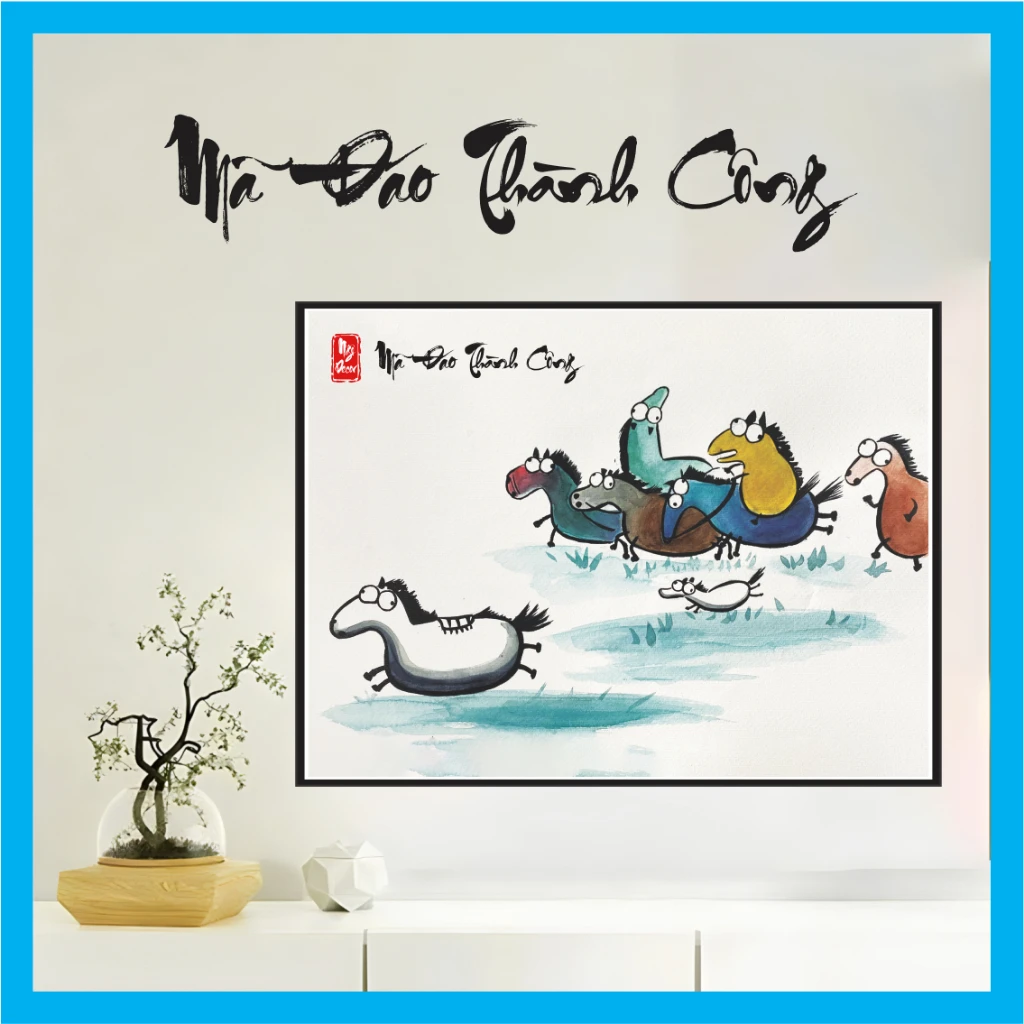 5+ mẫu tranh Bình Thuận mã đáo thành công hài hước – Đậm chất sáng tạo cùng Oha Decor 5 Tranh Bình Thuận mã đáo thành công hài hước