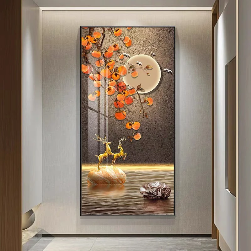 Tranh Tráng Gương Bắc Ninh treo tường hươu tuần lộc mang phong thủy gì? 8 Tranh tráng gương Bắc Ninh treo tường hươu tuần lộc