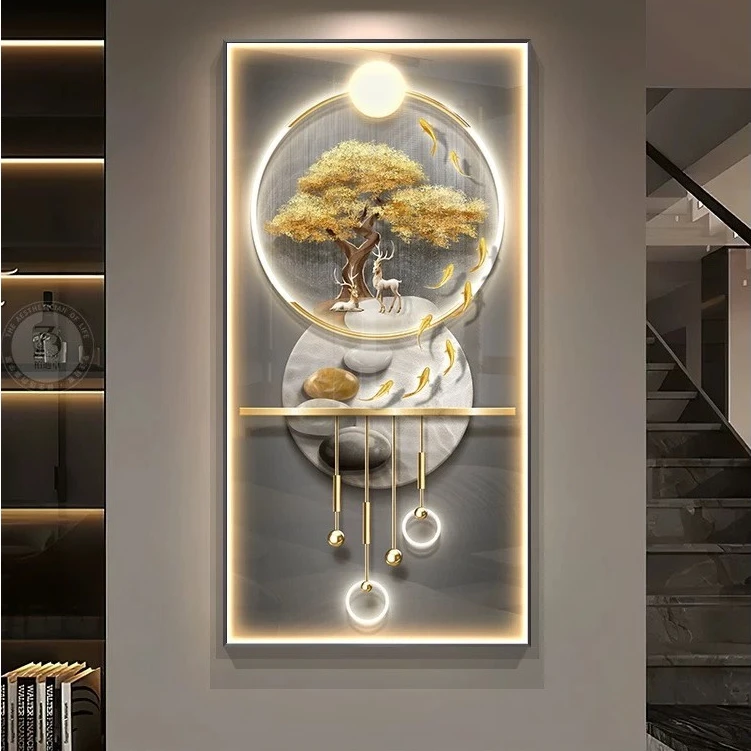 Tranh Tráng Gương Bắc Ninh treo tường hươu tuần lộc mang phong thủy gì? 10 Tranh tráng gương Bắc Ninh treo tường hươu tuần lộc