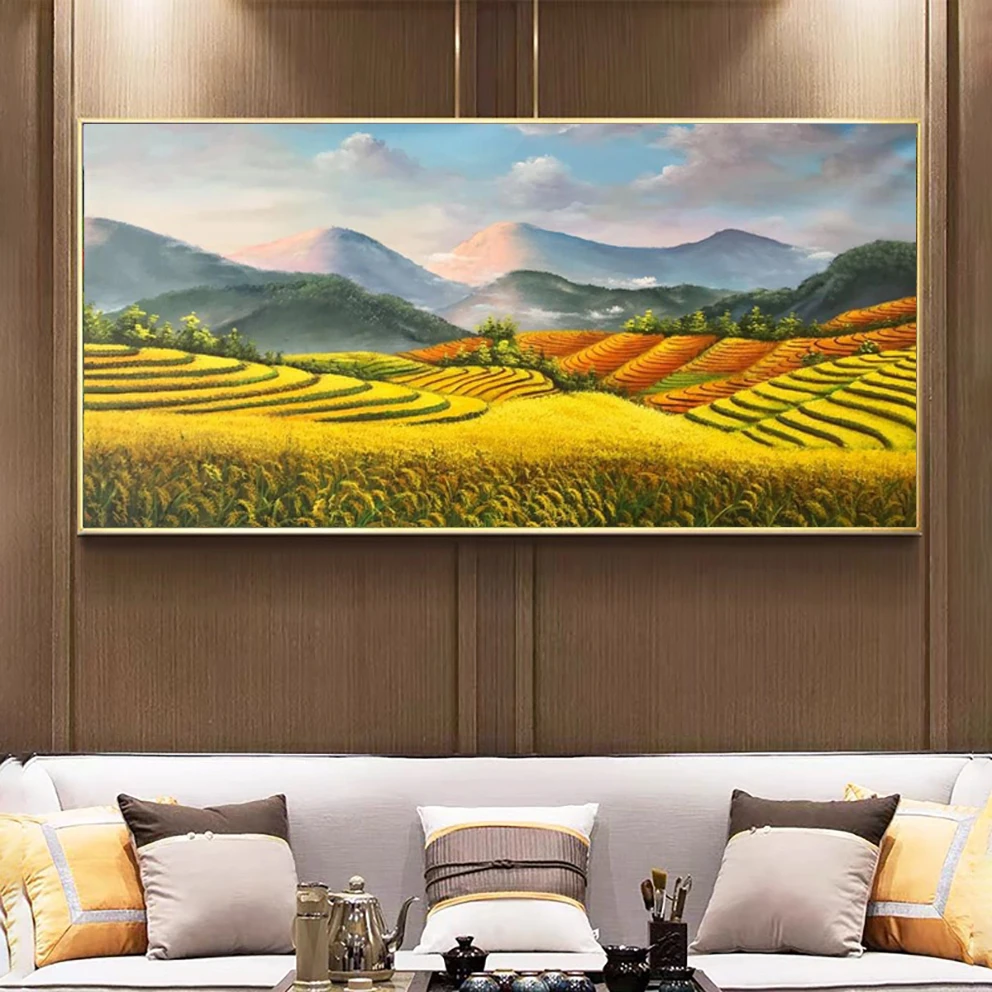 Tranh Bình Phước phòng khách đồng quê