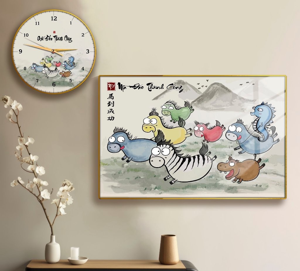 tranh Bình Thuận mã đáo thành công hài hước