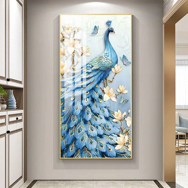 Top mẫu tranh Quảng Ngãi 5D con công đính đá pha lê đèn led tuyệt đẹp tại Oha Decor 6 Tranh Quảng Ngãi 5D con công đính đá pha lê đèn led