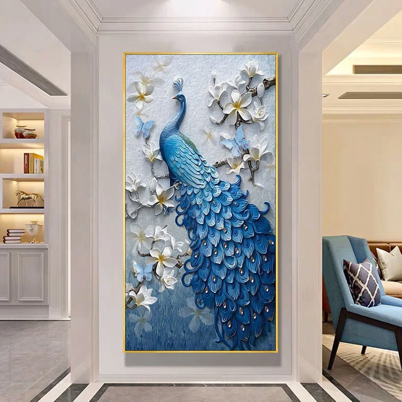 Top mẫu tranh Quảng Ngãi 5D con công đính đá pha lê đèn led tuyệt đẹp tại Oha Decor 5 Tranh Quảng Ngãi 5D con công đính đá pha lê đèn led