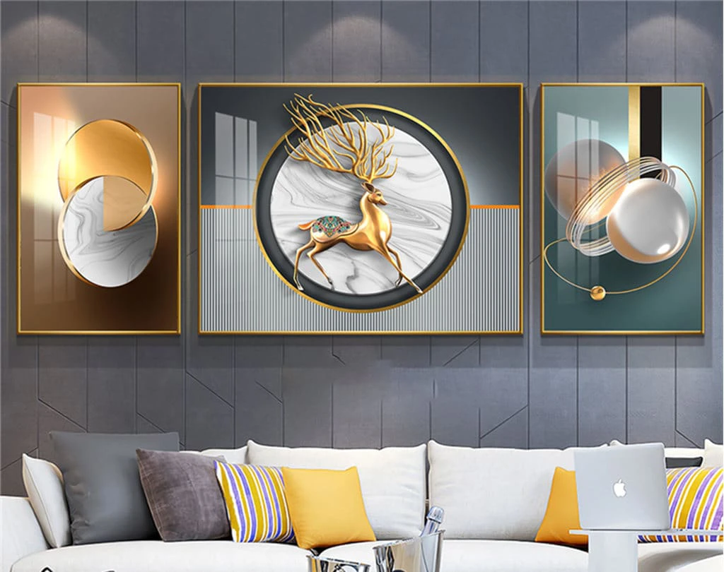 Tranh tráng gương Hội An kim tiền hươu tài lộc - Phong thủy may mắn từ Oha Decor! 6 Tranh tráng gương Hội An kim tiền hươu tài lộc