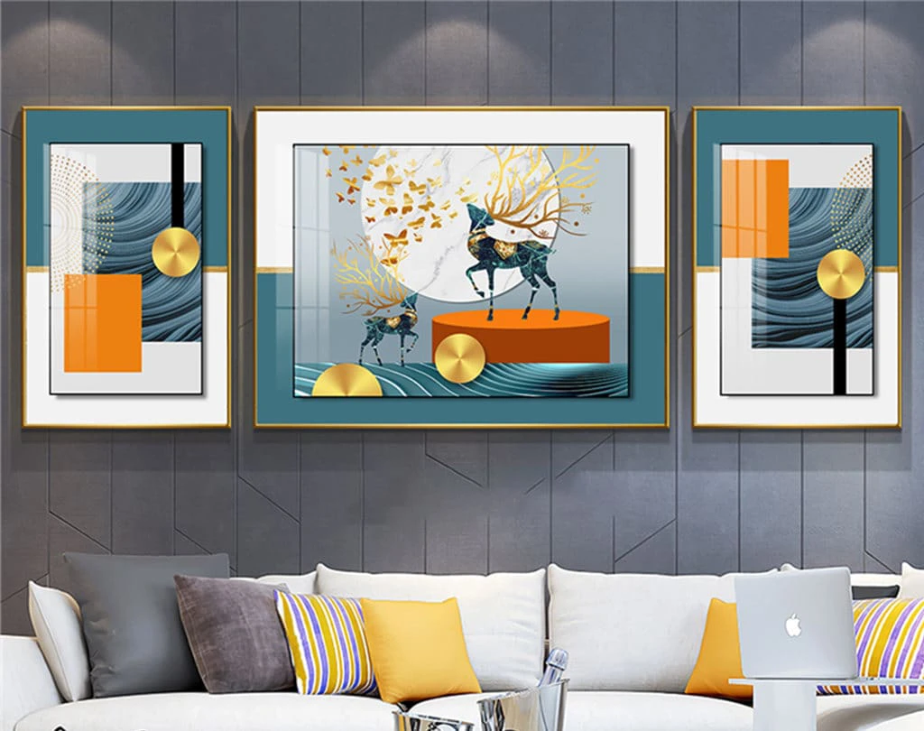 Tranh tráng gương Hội An kim tiền hươu tài lộc - Phong thủy may mắn từ Oha Decor! 5 Tranh tráng gương Hội An kim tiền hươu tài lộc