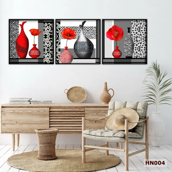 Tranh ghép bộ 3 nghệ thuật Nha Trang trừu tượng