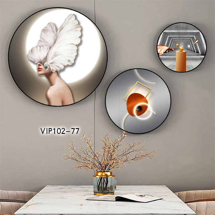 Tranh Đà Nẵng tròn canvas 3 tấm decor quán cafe