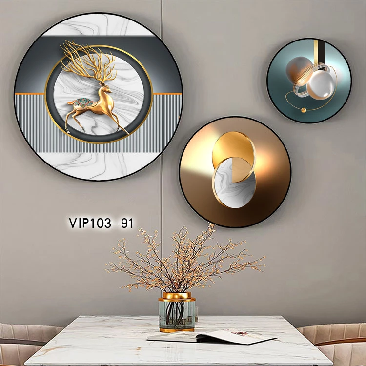 Tranh Đà Nẵng tròn canvas 3 tấm decor quán cafe