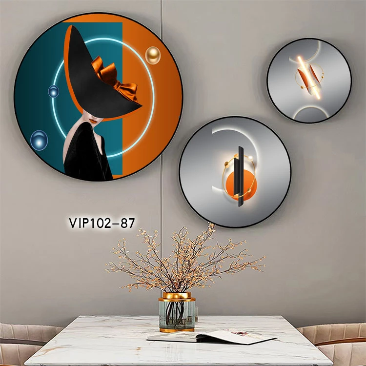 Tranh Đà Nẵng tròn canvas 3 tấm decor quán cafe