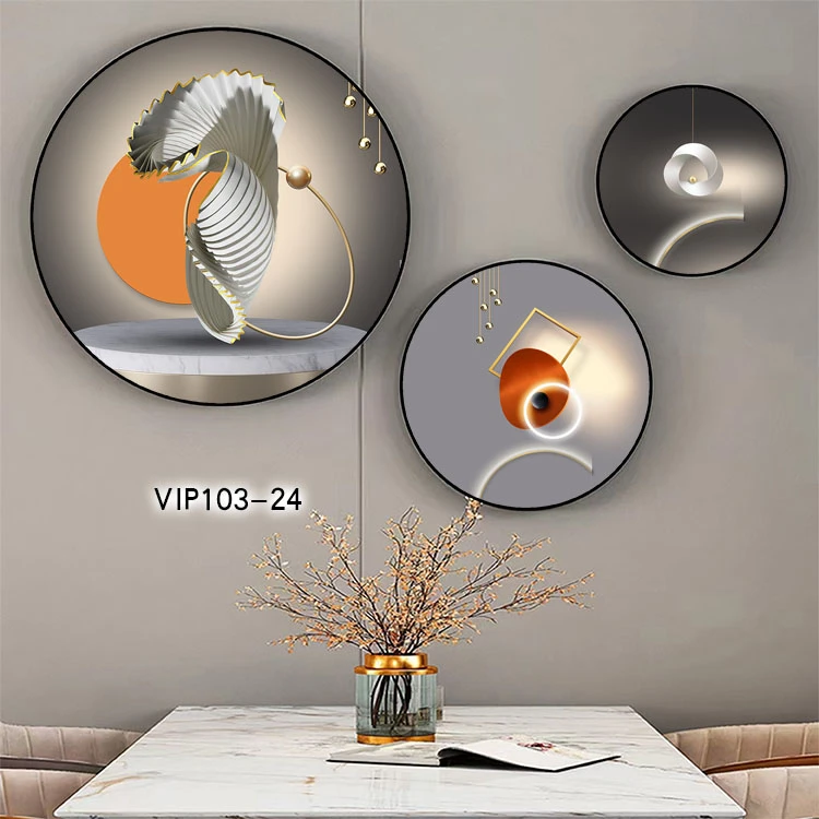 Tranh Đà Nẵng tròn canvas 3 tấm decor quán cafe