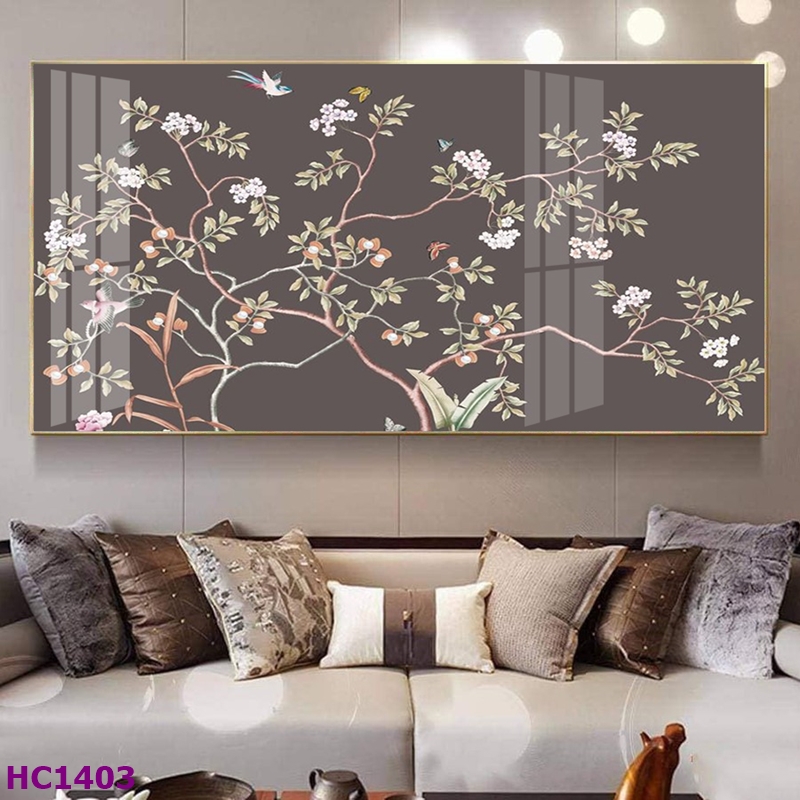 Tranh Kiên Giang Tết Hoa Đào Chim Én Cho Phòng Khách - Tạo Nên Không Gian Tết Rực Rỡ 6 Tranh Kiên Giang Tết hoa đào chim én cho phòng khách