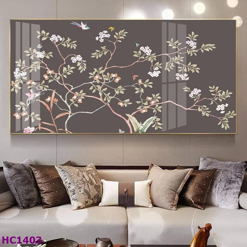Tranh Kiên Giang Tết Hoa Đào Chim Én Cho Phòng Khách - Tạo Nên Không Gian Tết Rực Rỡ 6 Tranh Kiên Giang Tết hoa đào chim én cho phòng khách