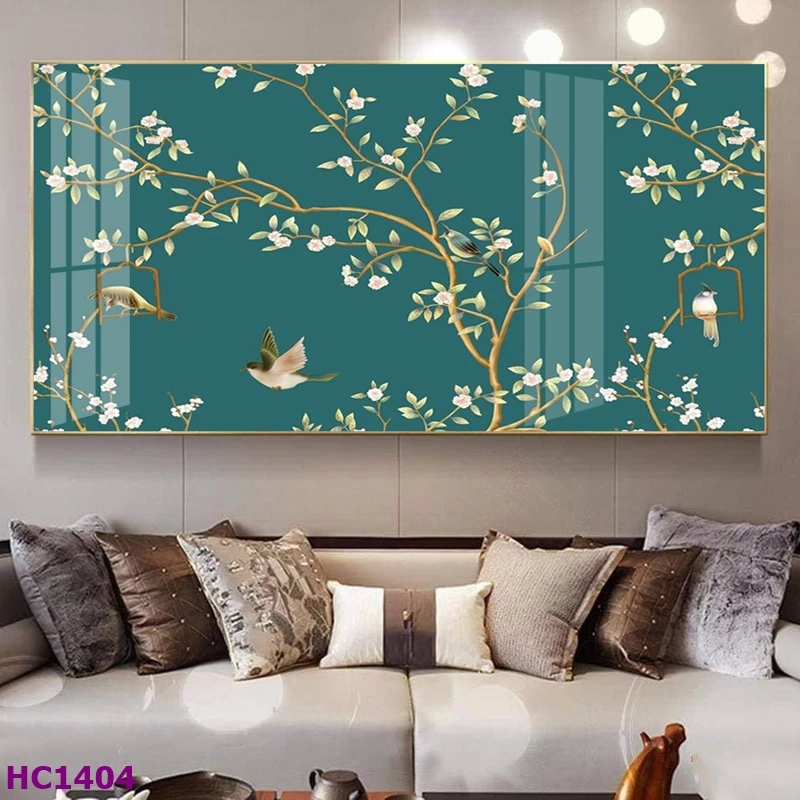 Tranh Kiên Giang Tết Hoa Đào Chim Én Cho Phòng Khách - Tạo Nên Không Gian Tết Rực Rỡ 5 Tranh Kiên Giang Tết hoa đào chim én cho phòng khách