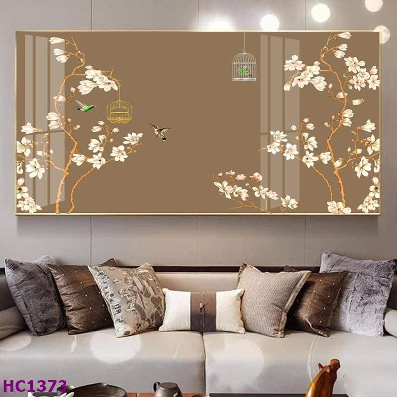 Tranh Kiên Giang Tết Hoa Đào Chim Én Cho Phòng Khách - Tạo Nên Không Gian Tết Rực Rỡ 4 Tranh Kiên Giang Tết hoa đào chim én cho phòng khách