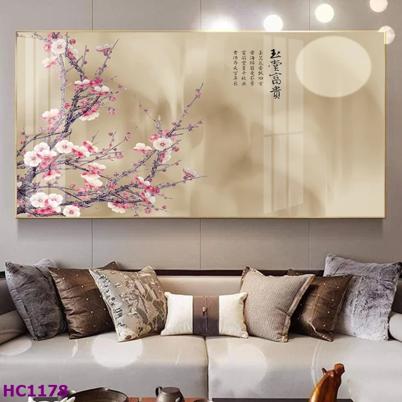 Tranh Kiên Giang Tết Hoa Đào Chim Én Cho Phòng Khách - Tạo Nên Không Gian Tết Rực Rỡ 3 Tranh Kiên Giang Tết hoa đào chim én cho phòng khách
