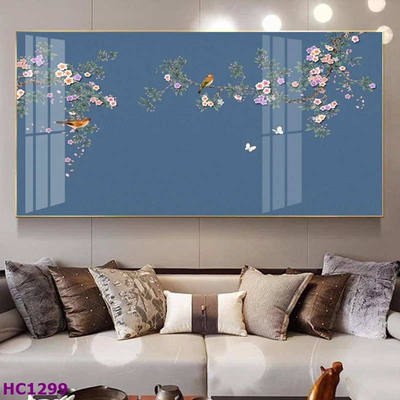 Tranh Kiên Giang Tết Hoa Đào Chim Én Cho Phòng Khách - Tạo Nên Không Gian Tết Rực Rỡ 2 Tranh Kiên Giang Tết hoa đào chim én cho phòng khách