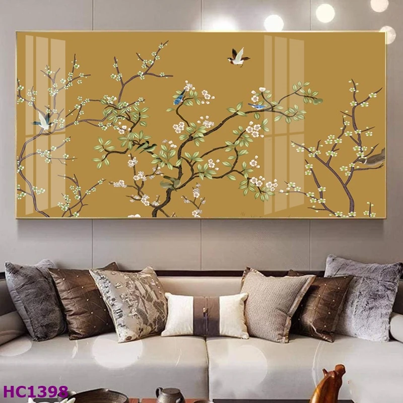 Tranh Kiên Giang Tết Hoa Đào Chim Én Cho Phòng Khách - Tạo Nên Không Gian Tết Rực Rỡ 13 Tranh Kiên Giang Tết hoa đào chim én cho phòng khách