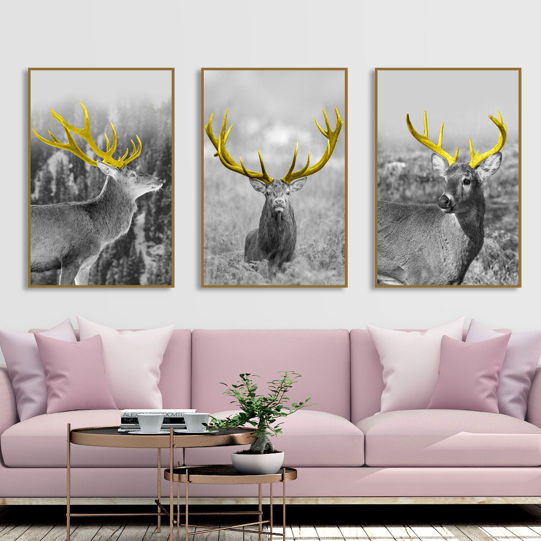 Tranh bộ 3 Đà Nẵng hươu tài lộc canvas – Sự lựa chọn hoàn hảo cho không gian sống 7 Tranh bộ 3 Đà Nẵng hươu tài lộc canvas
