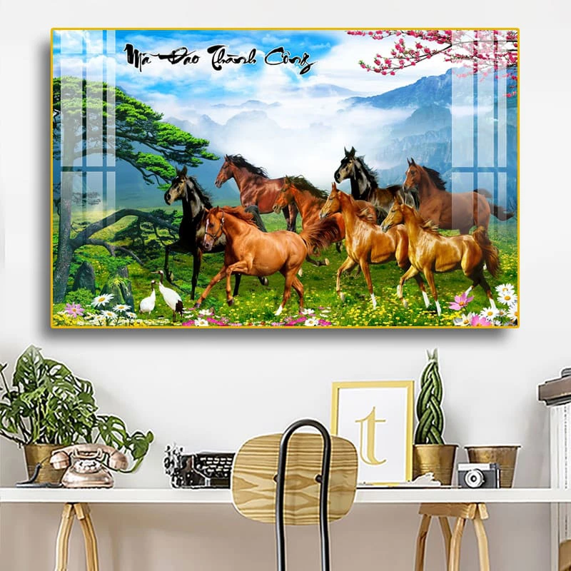 Tranh Đà Nẵng Tết năm 2025 Ất Tỵ bát mã truy phong gia chủ cần biết 4 Tranh Đà Nẵng Tết phong thủy năm 2025 Ất Tỵ bát mã truy phong