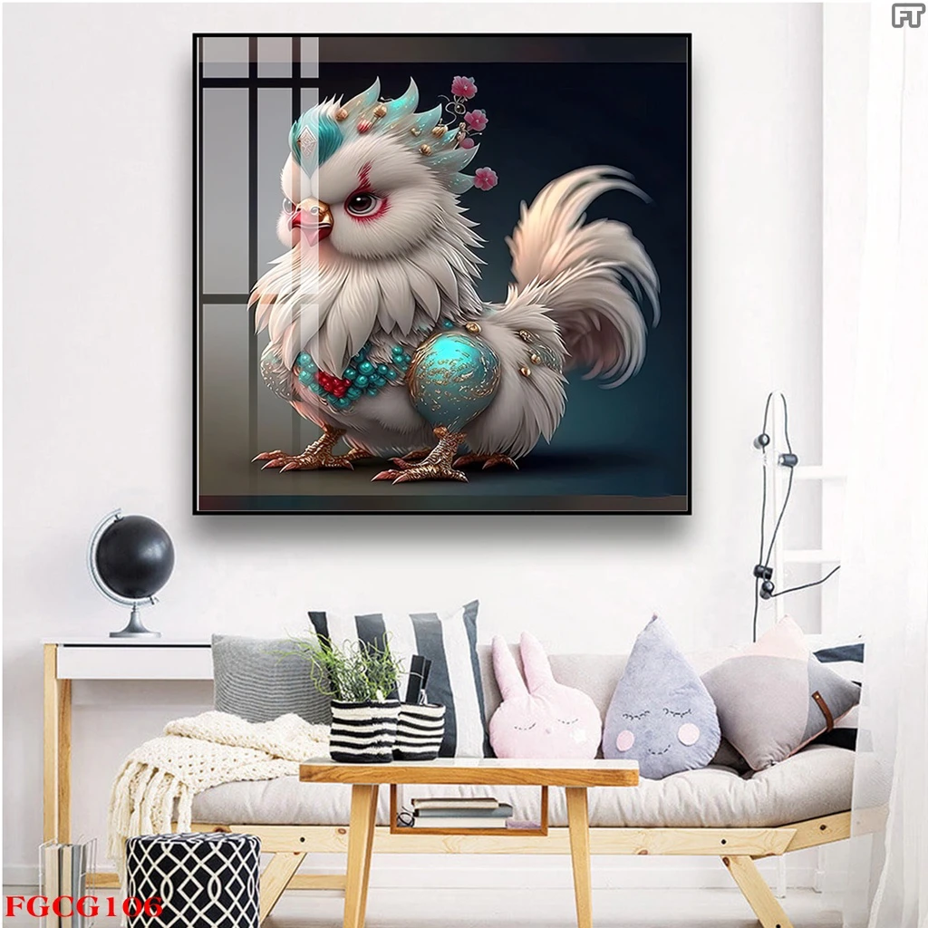 Tranh Nam Định Tết tráng gương 12 con giáp