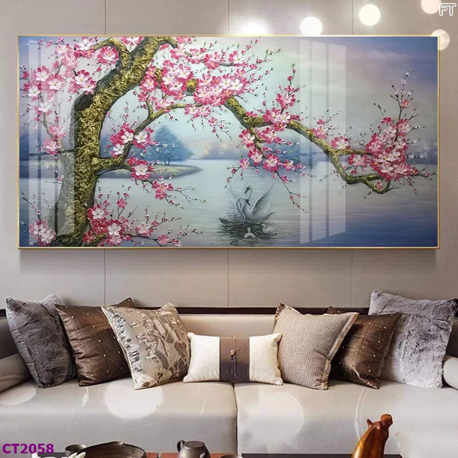 Tranh tết tráng gương hoa đào làm quà tặng Bình Dương có nên? 2 Tranh Tết tráng gương hoa đào làm quà tặng Bình Dương