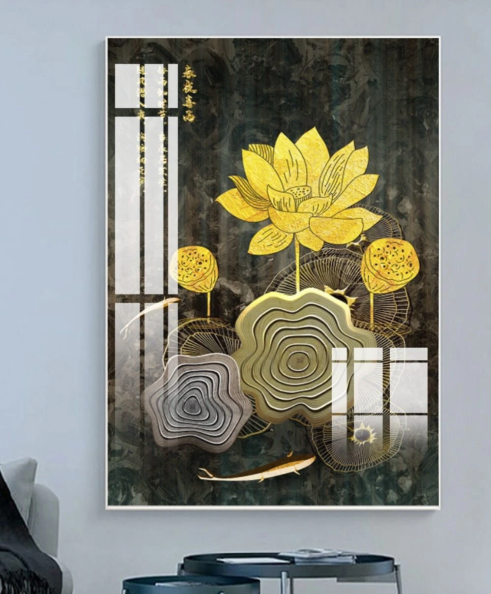 Gợi ý 20+ mẫu tranh Bình Dương cửu ngư hoa sen mặt kính 10 Tranh Bình Dương cửu ngư hoa sen mặt kính