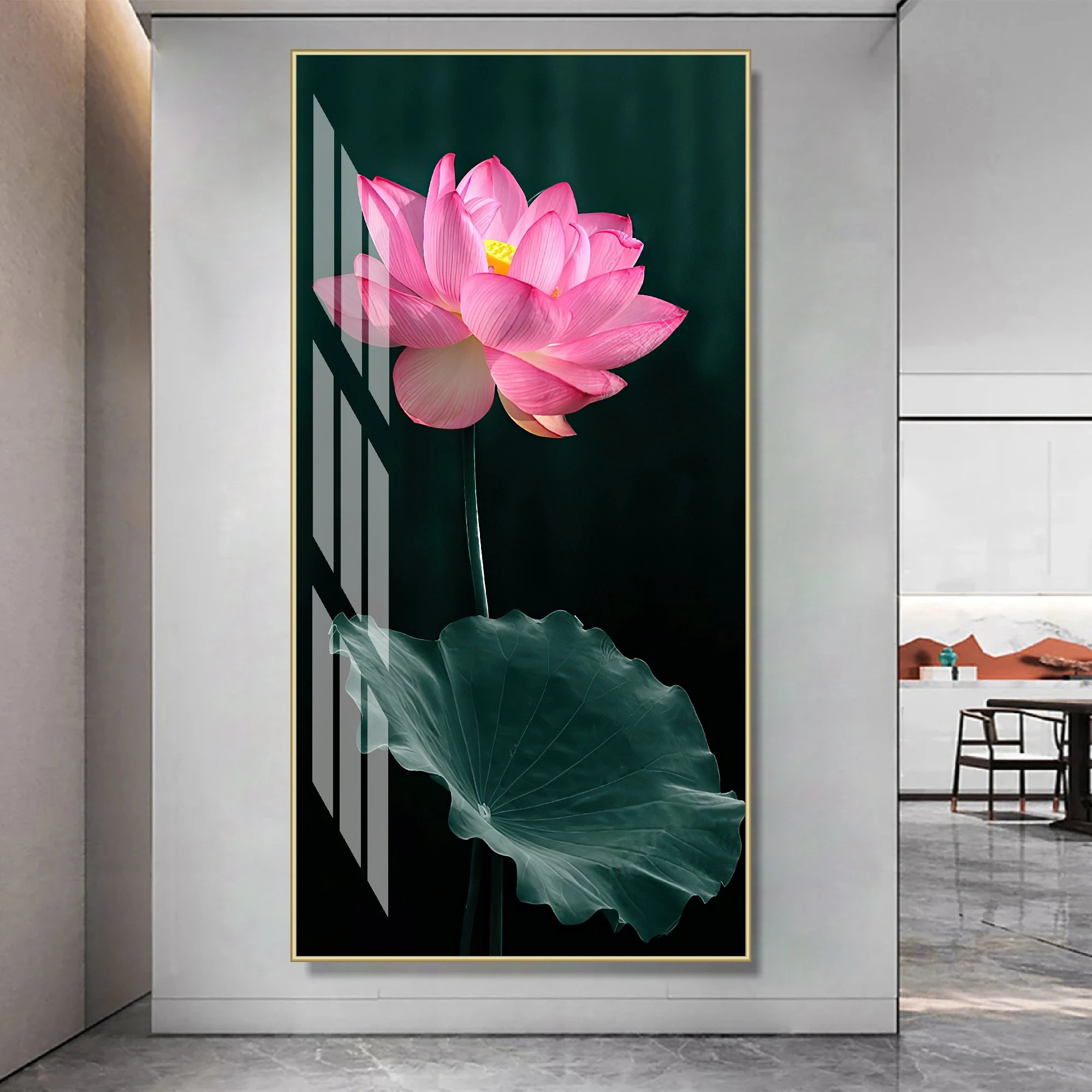 Gợi ý 20+ mẫu tranh Bình Dương cửu ngư hoa sen mặt kính 4 Tranh Bình Dương cửu ngư hoa sen mặt kính