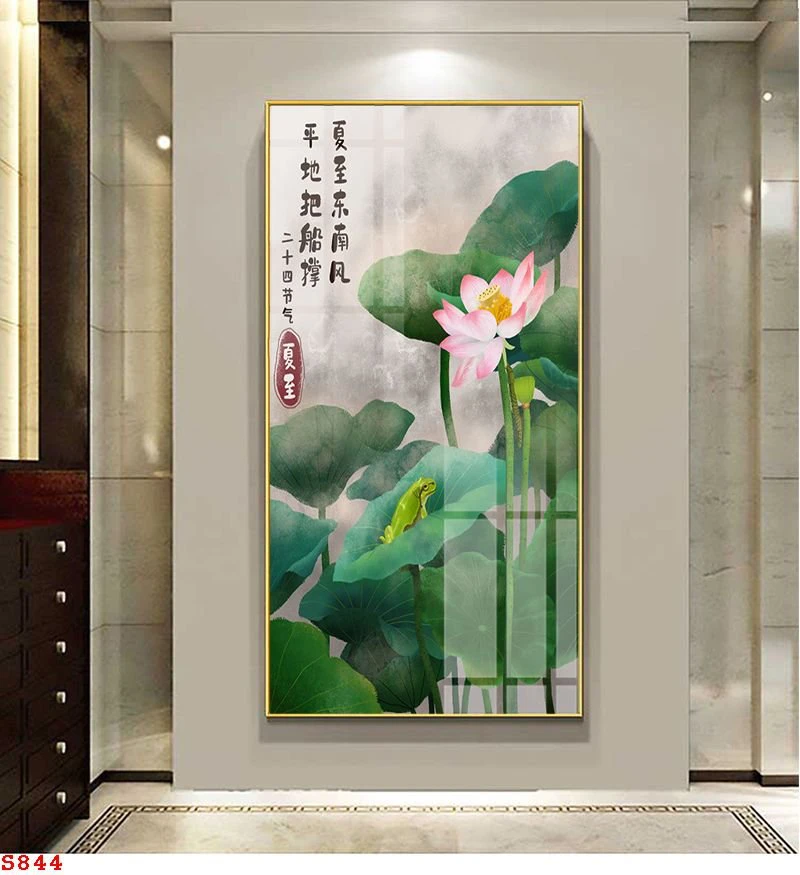 Gợi ý 20+ mẫu tranh Bình Dương cửu ngư hoa sen mặt kính 3 Tranh Bình Dương cửu ngư hoa sen mặt kính