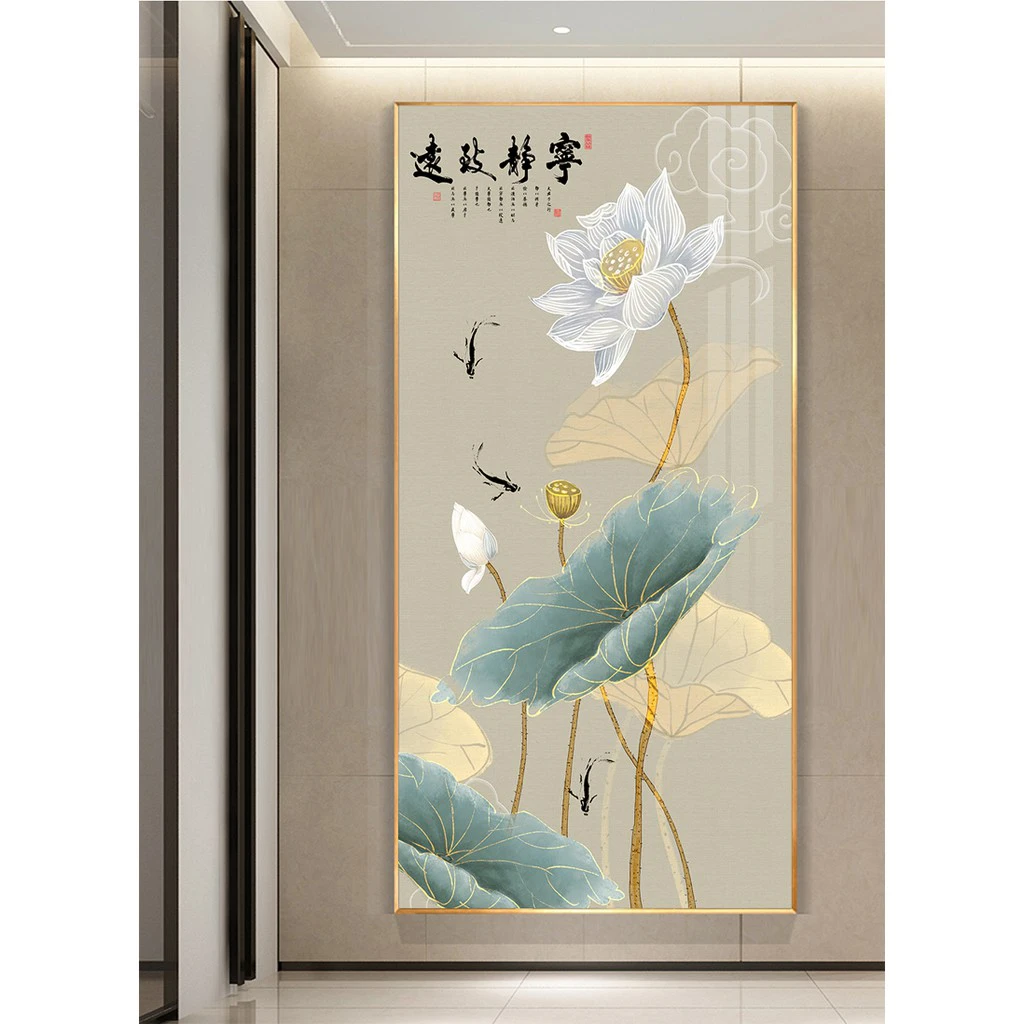 Gợi ý 20+ mẫu tranh Bình Dương cửu ngư hoa sen mặt kính 13 Tranh Bình Dương cửu ngư hoa sen mặt kính