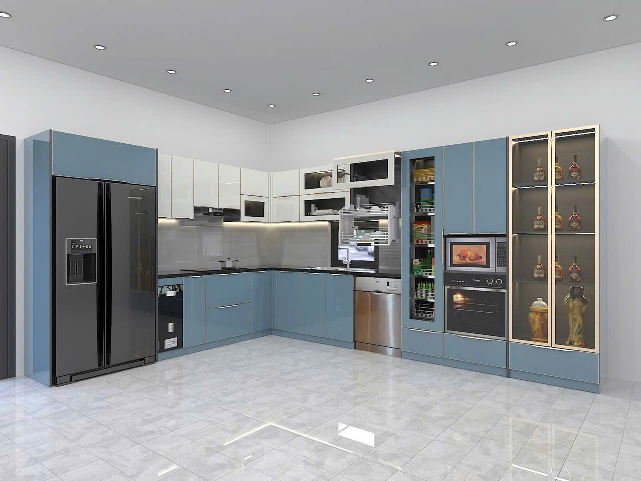 Tủ bếp cánh kính Quảng Nam: Đỉnh cao của sự tinh tế 2 Tủ bếp cánh kính Quảng Nam