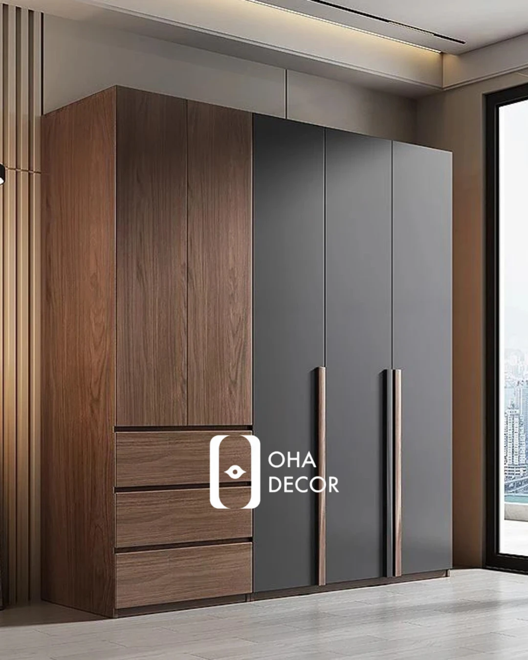 Tủ quần áo thiết kế sang trọng, hiện đại