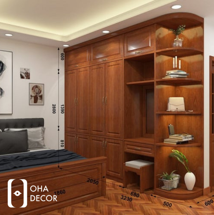 Tủ quần áo gỗ gõ đỏ Quảng Ngãi - Sang trọng từ Oha Decor 2 Lý do nên chọn tủ quần áo gỗ gõ đỏ Quảng Ngãi