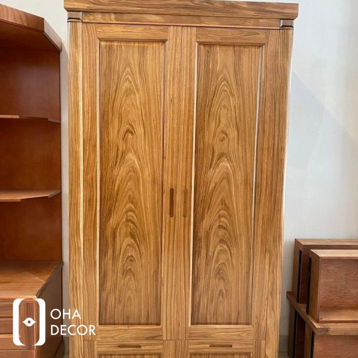 Tủ quần áo gỗ hương xám Huế - Đẳng cấp và bền vững từ Oha Decor 3 Tủ quần áo gỗ hương xám 2 cánh