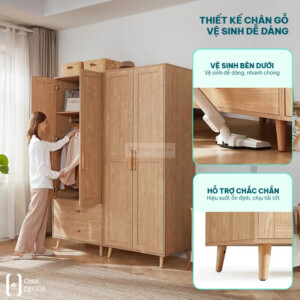 Tủ quần áo gỗ có ngăn kéo Hà Nội: Tiện nghi và thẩm mỹ 2 tu quan ao go co ngan keo ha noi1