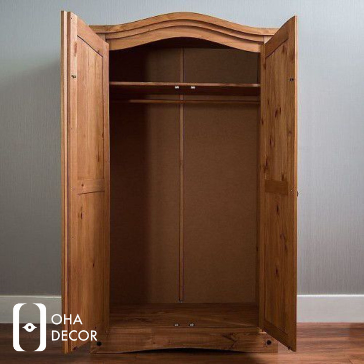 Tủ quần áo gỗ gõ đỏ Quảng Ngãi - Sang trọng từ Oha Decor 3 Tủ quần áo gỗ gõ Quảng Ngãi đỏ 2 cánh