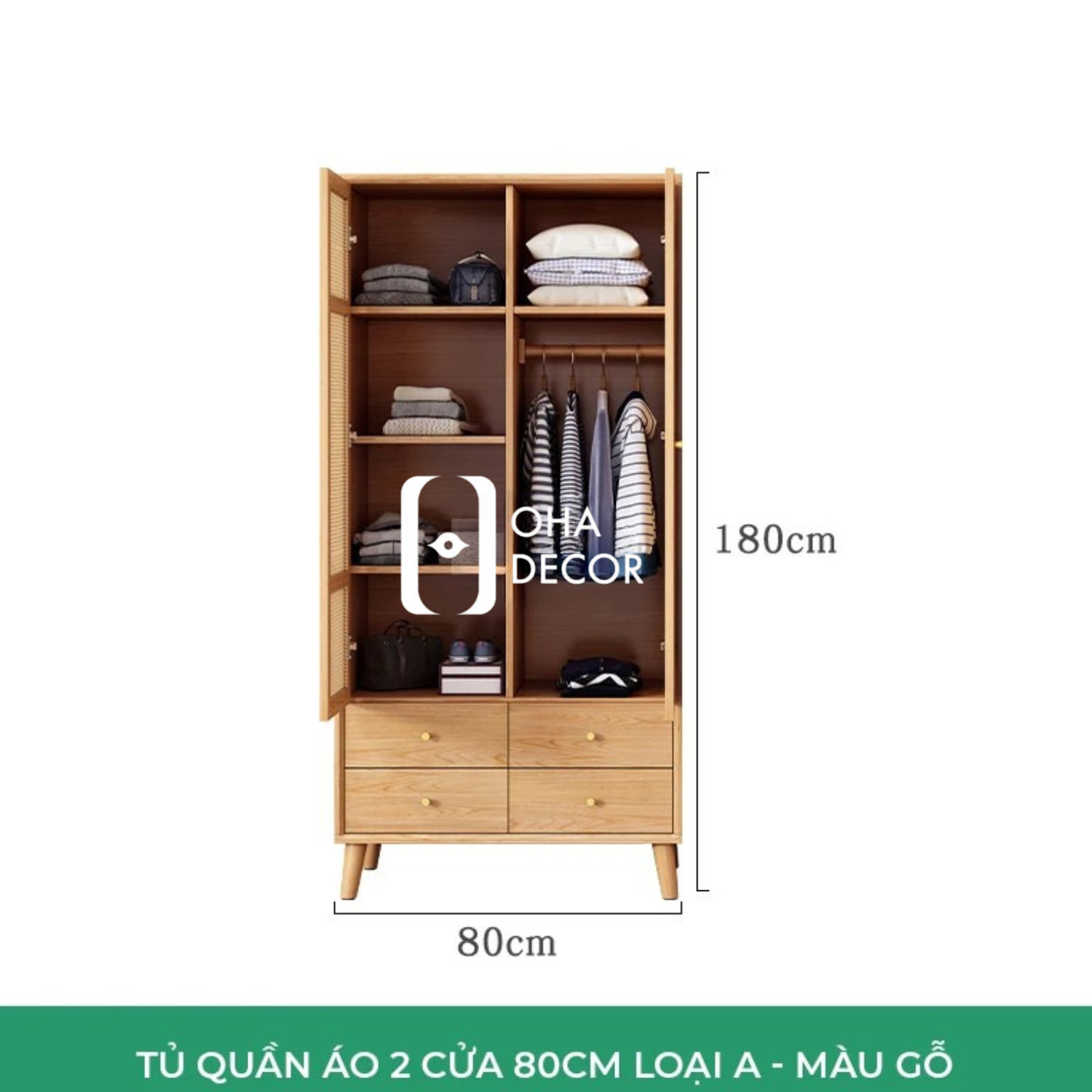 Tủ quần áo gỗ tự nhiên cánh mây 1 tu quan ao go tu nhien canh may phong cach 2 1
