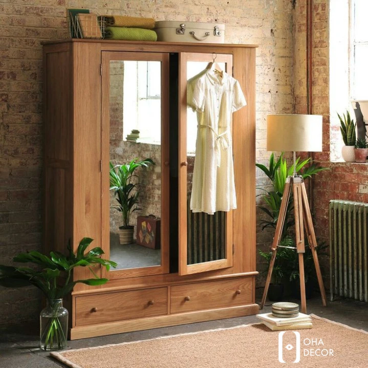Các mẫu tủ quần áo gỗ tự nhiên đa năng nổi bật tại Oha Decor