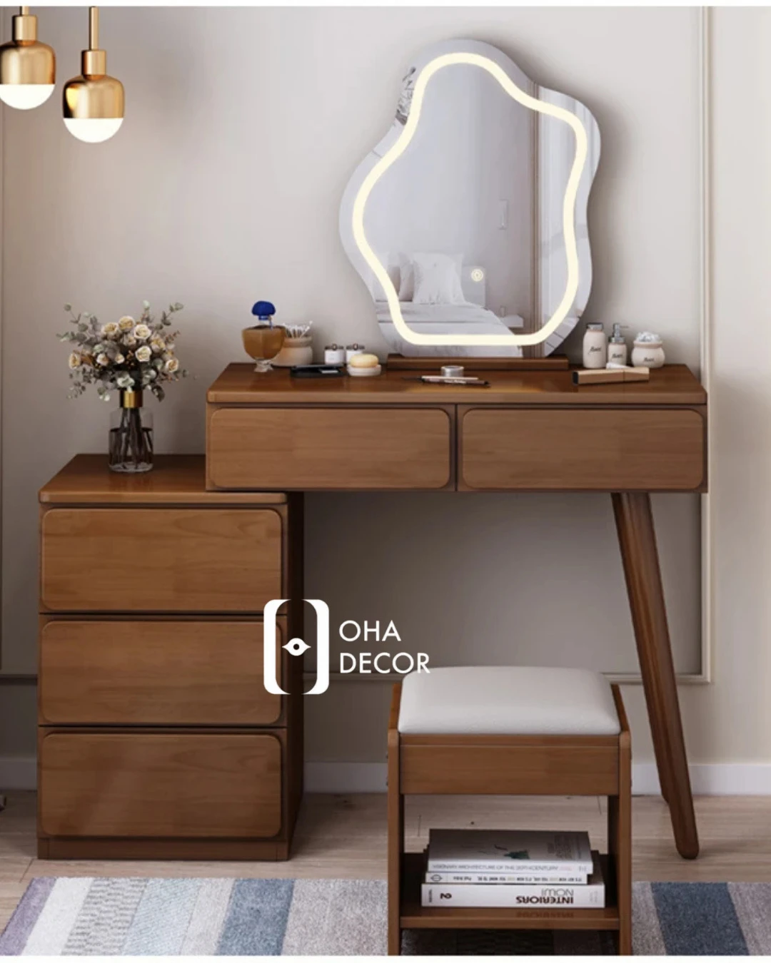 Bàn Trang Điểm Gỗ Tự Nhiên BR118 5 Bàn Trang Điểm Gỗ Tự Nhiên BR118