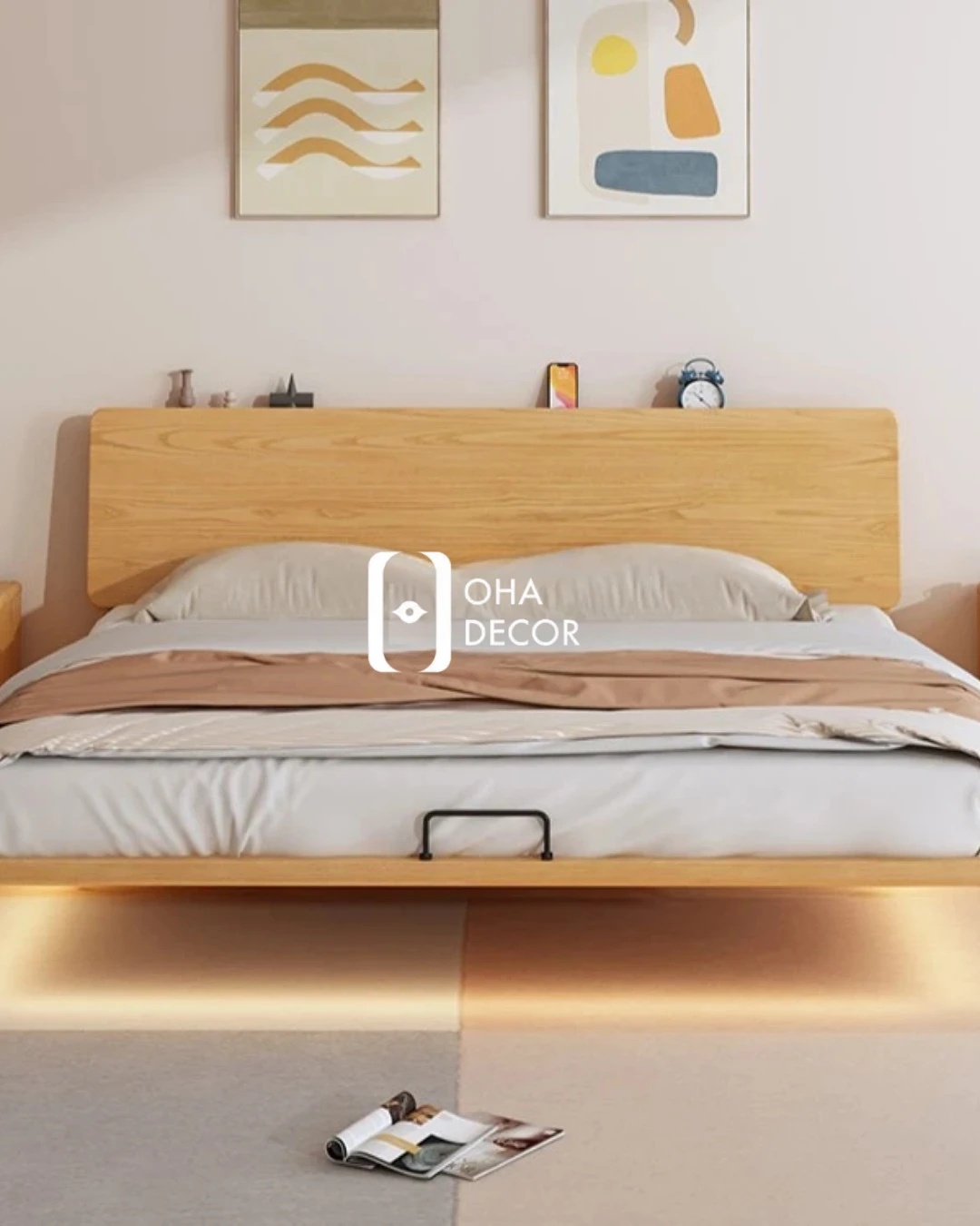 Giường Ngủ Gỗ Tự Nhiên Phong Cách Hàn TQA070 11 Giường Ngủ Gỗ Tự Nhiên Phong Cách Hàn TQA070