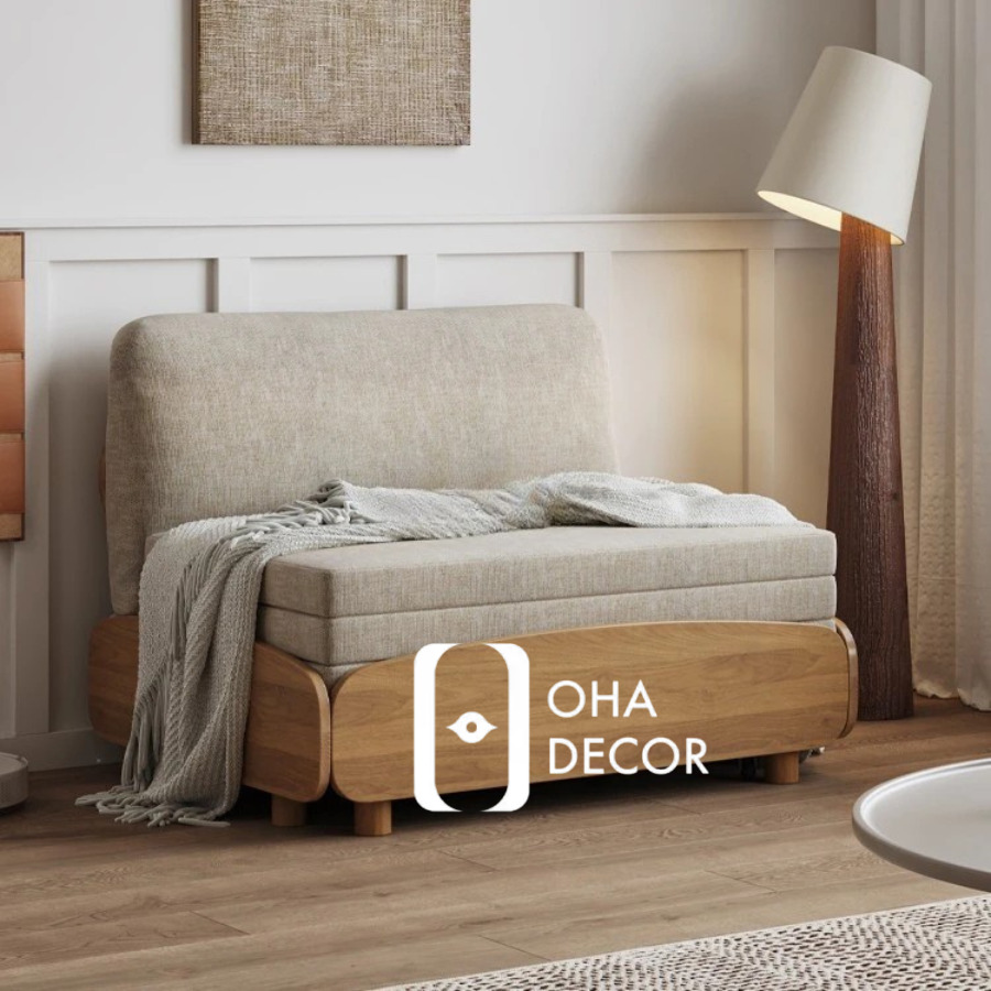Sofa Gỗ Tự Nhiên Thiết Kế Mềm Mại Thanh Lịch SF093