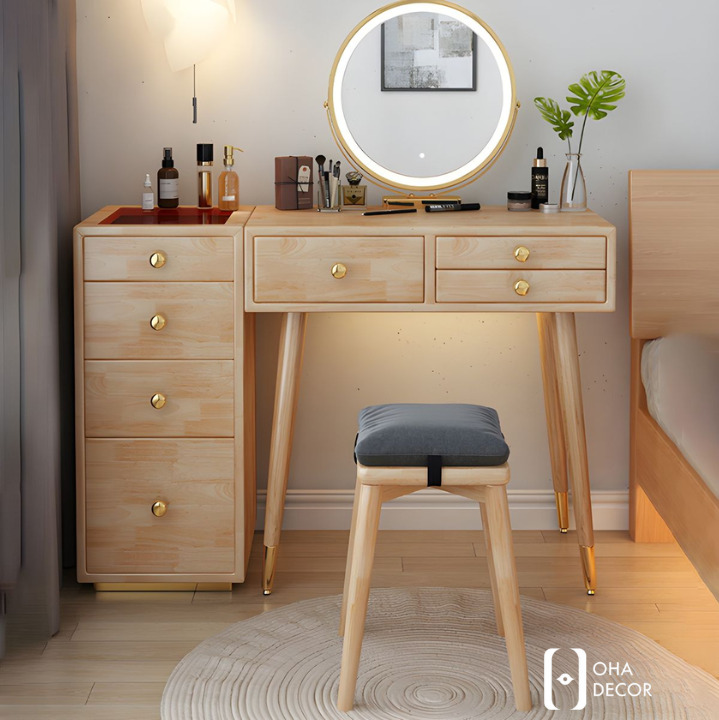 Bàn Trang Điểm Gỗ Tự Nhiên Cao Cấp TPHCM – Vẻ Đẹp Tinh Tế Cho Không Gian Hiện Đại 1 Bàn Trang Điểm Gỗ Tự Nhiên Cao Cấp TPHCM