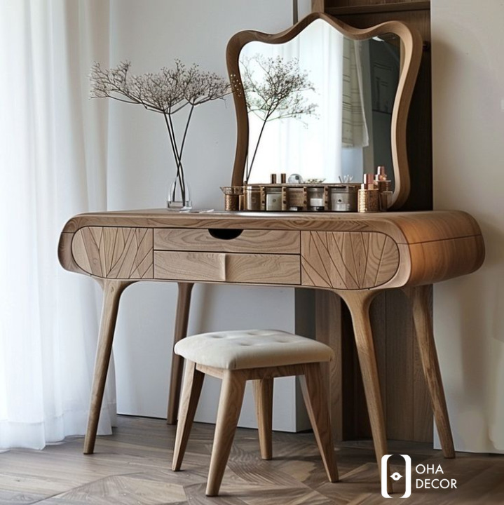 Bàn trang điểm gỗ tự nhiên thiết kế hiện đại tại Hà Nội