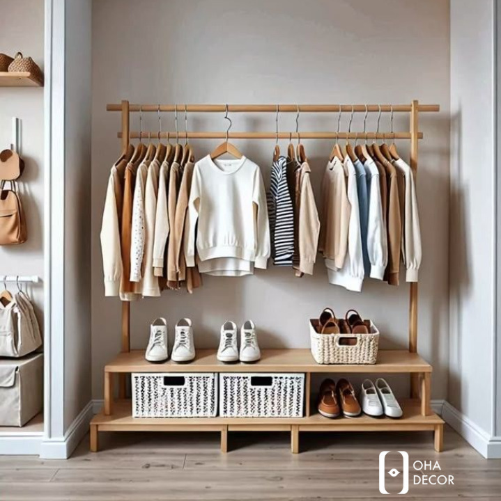 Kệ Treo Quần Áo Thiết Kế Tối Giản, Hiện Đại Tại Đà Nẵng – Tối Ưu Thẩm Mỹ Cho Không Gian Sống Hiện Đại 3 Các dòng kệ treo quần áo tối giản, hiện đại tại OHA Decor Đà Nẵng