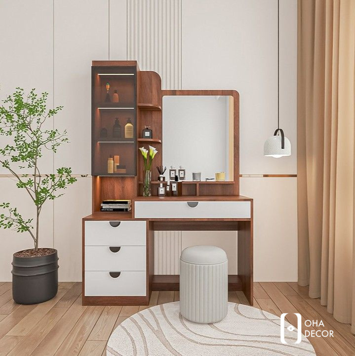 Bàn Trang Điểm Gỗ Tự Nhiên Thiết Kế Đa Lưu Trữ tại Huế – Điểm Nhấn Tinh Tế Cho Không Gian Sống Sang Trọng 3 Các Mẫu Bàn Trang Điểm Gỗ Tự Nhiên Thiết Kế Đa Lưu Trữ Nổi Bật Tại Huế